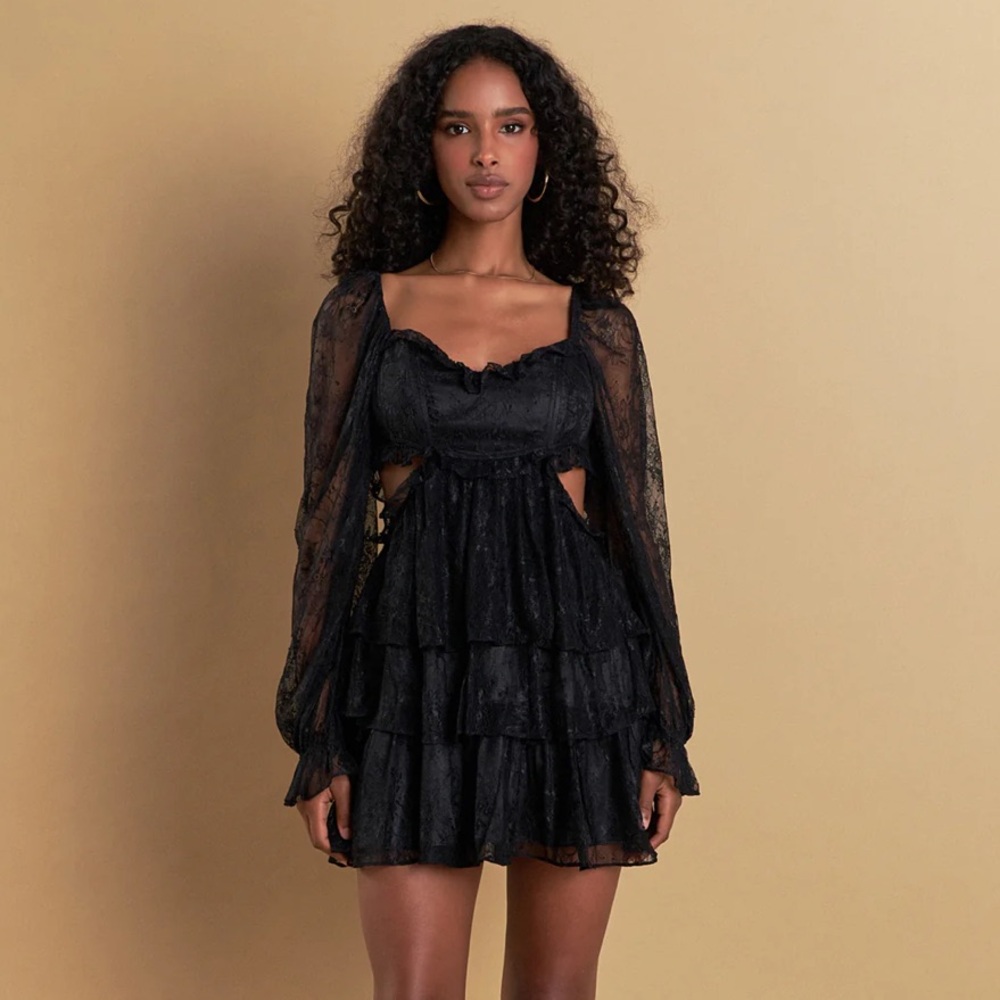 Endless rose Black Lace Dress